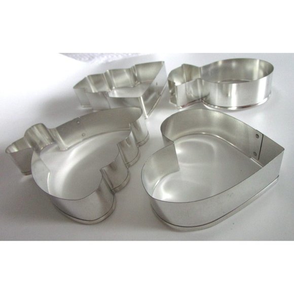 Ann Clark Cookie Cutters - 4 pc Wedding (Dress-Cake-Heart-Diamond Ring) USA New - Picture 5 of 11